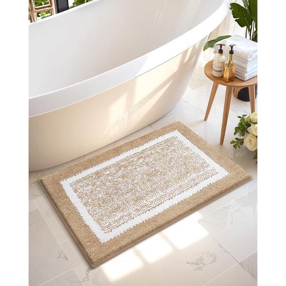 New Color & Geometry Brown Non-Slip Washable Bath Rug Bathroom Mat 20" x 29" - Picture 6 of 7